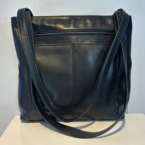 Derek Alexander Black Leather Tote Shoulder Bag